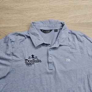 Travis Mathew Polo Shirt Mens XL Blue Golf Don Julio Tequila Embroidered